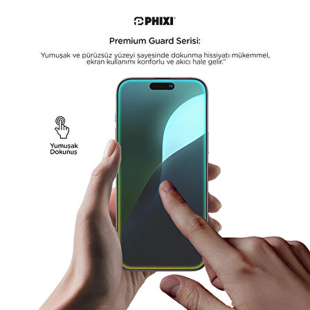 Phixi Premium Guard Parlak Cam Ekran Koruyucu – iPhone 12 Pro Uyumlu | Antistatik, Su Tutmaz, Tam Kaplama