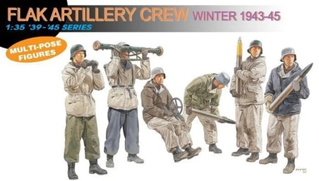 1/35 Flak Topçu Mürettebatı (Kış 1943-45) Asker Figür Maketi, Dragon 6275
