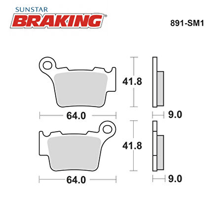 YARI METALİK ARKA FREN BALATASI / KTM / SX-F / 450cc / ARKA  / 2004-2005-2006-2007-2008-2009-2010-2011-2012-2013-2014-2015-2016-2017-2018-2019-2020-2021