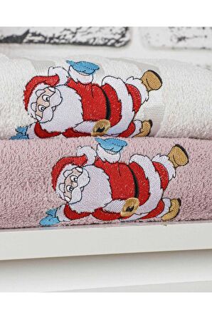 Mira Home Banyo Havlusu Takımı Noel Baba  Nakışlı