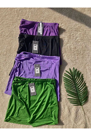 Kadın Asimetrik Kesim Mini Etek 4'lü