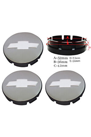 Jant Göbek Arması 56*52mm Gri Dört Adet 8921a