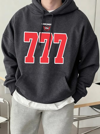 Chicago ABD Numarası 777 Baskılar Erkekler Hoody High Street Casual Tişörtü Gevşek Tüm Maç Sp