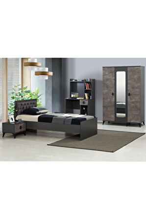 Zen Genç Odası - 3 Kapılı Dolap, Karyola, Komodin, Masa