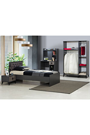 Zen Genç Odası - 3 Kapılı Dolap, Karyola, Komodin, Masa