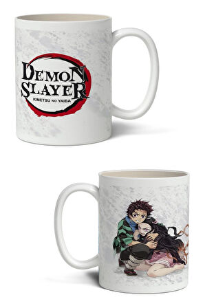 Demon Slayer İblis Keser Anime Temalı Beyaz Kupa Bardak Sevgiliye Arkadaşa Hediye