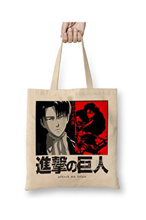 Attack On Titan Levi Bez Çanta Uzun Saplı Alışveriş Çantası Plaj Çantası