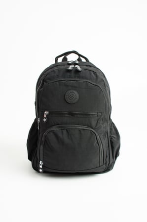 Ss 3013 Unisex Suya Dayanıklı Krinkıl Kumaş Çok Gözlü Orta Boy Laptop Okul Ve Sırt Çantası SİYAH