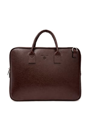 Ss 1446 Unisex 15.6 inç Uyumlu Suni Deri Darbe Korumalı Laptop ve Evrak Çantası KAHVERENGİ
