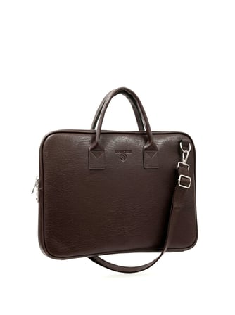 Ss 1446 Unisex 15.6 inç Uyumlu Suni Deri Darbe Korumalı Laptop ve Evrak Çantası KAHVERENGİ