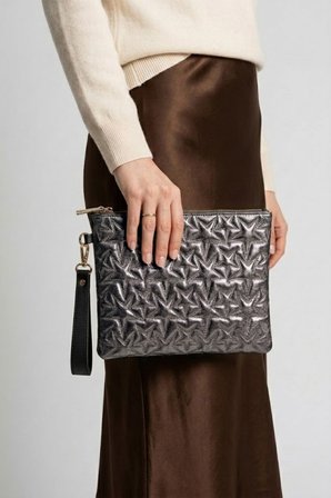 GL-003 YILDIZ DİKİŞLİ KADIN EL ÇANTASI CLUTCH ÇANTA OMUZ ÇANTASI ÇAPRAZ ÇANTA PÖRTFÖY ÇANTA FÜME