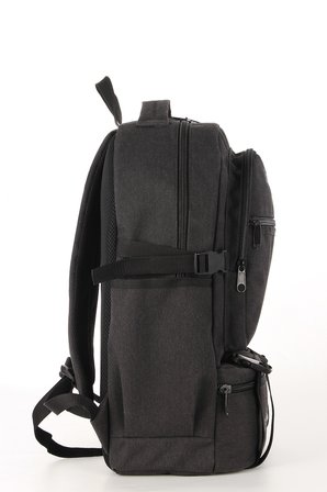 SR-03 Unisex Kanvas Kumaş Laptop Bölmeli Outdoor Sırt Çantası Dağcı Sırt Çantası Escp01 SİYAH