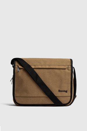 SR-011 UNISEX Kanvas Postacı Çantası Askılı Omuz Çantası Okul Çantası Körüklü Çapraz Çanta BEJ