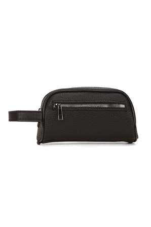 NP- 2213 Mini Erkek Vegan Deri Portföy Clutch Traş Kozmetik Bakım ve Günlük El Çantası SİYAH