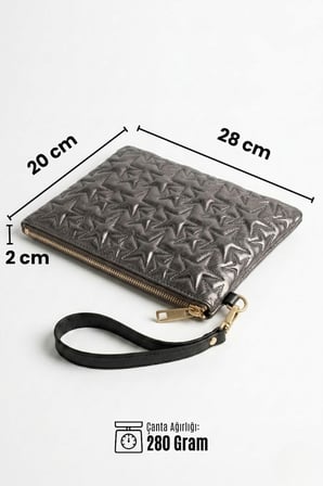 VT-003 YILDIZ DİKİŞLİ KADIN EL ÇANTASI CLUTCH ÇANTA OMUZ ÇANTASI ÇAPRAZ ÇANTA PÖRTFÖY ÇANTA FÜME