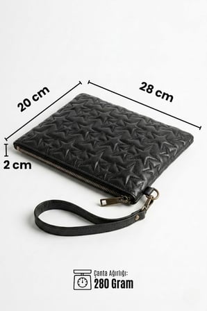 VT-003 YILDIZ DİKİŞLİ KADIN EL ÇANTASI CLUTCH ÇANTA OMUZ ÇANTASI ÇAPRAZ ÇANTA PÖRTFÖY ÇANTA SİYAH