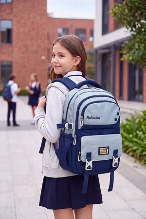 RLX-2461 UNİSEX OKUL SIRT ÇANTASI ÖĞRENCİ GÜNLÜK SEYAHAT TATİL SPOR YÜRÜYÜŞ SEYAHAT GEZİ KAMP GÜNLÜK LACİVERT