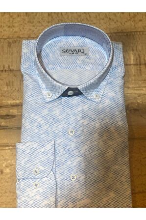 Süvari Classics Slim Fit Pamuklu  Desenli  Gömlek