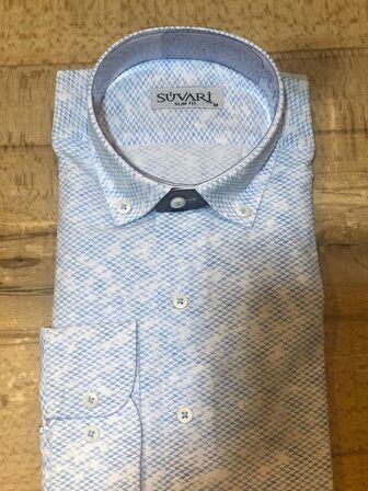 Süvari Classics Slim Fit Pamuklu  Desenli  Gömlek
