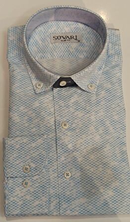 Süvari Classics Slim Fit Pamuklu  Desenli  Gömlek