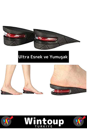 Özel Üretim Ortopedik Ultra Rahat Tasarım 5 Cm Boy Uzatan Ayakkabı Topuk Kaymaz Tabanlık 4 Çift