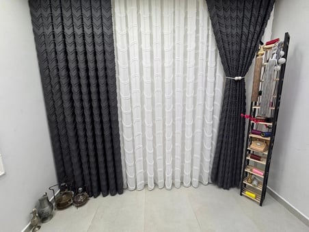 NİVEMESHOME MİLA  1-0060 TAM DESEN  EKRU  1/3 PİLELİ TÜL PERDE