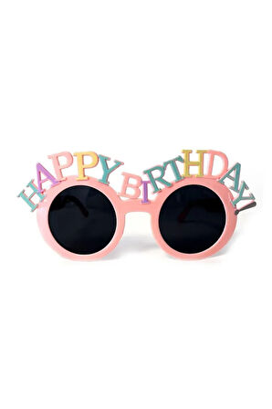 Happy Birthday Yazılı Makaron Parti Gözlüğü Doğum Günü Aksesuarı