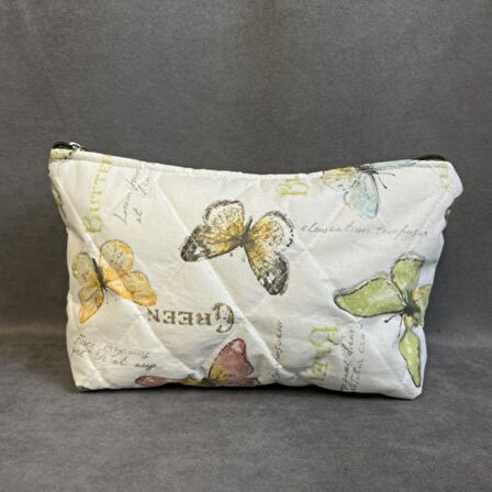 Uretti - Ege 7366 3530 El Yapımı Kelebek Baskı Model Clutch  / Portföy Çanta - 19cm x 29cm