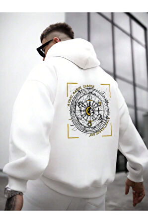 Erkek Avant Sırt Baskılı Oversize Kapşonlu Sweatshirt