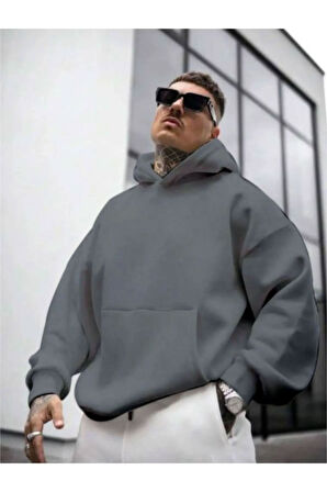 Erkek Avant Sırt Baskılı Oversize Kapşonlu Sweatshirt