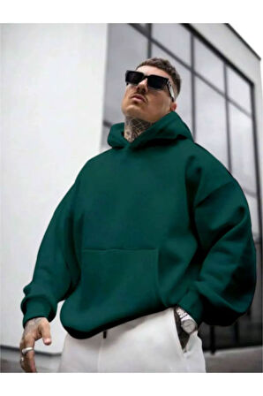 Erkek Sırt NY Baskılı Kapüşonlu Sweatshirt