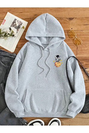 Kadın Galaxy Sırt Baskılı Oversize Sweatshirt