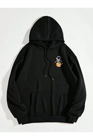 Kadın Galaxy Sırt Baskılı Oversize Sweatshirt