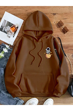 Kadın Galaxy Sırt Baskılı Oversize Sweatshirt