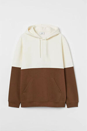 Erkek Parçalı Oversize Kapşonlu Sweatshirt