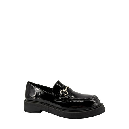  Disparita 257002 Hakiki Deri Loafer Kadın Ayakkabı Metal Tokalı