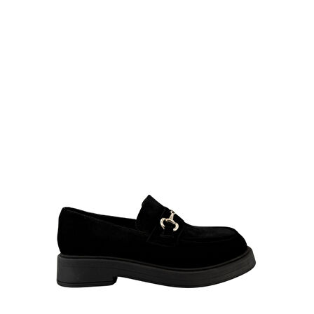  Disparita 257002 Hakiki Deri Loafer Kadın Ayakkabı Metal Tokalı
