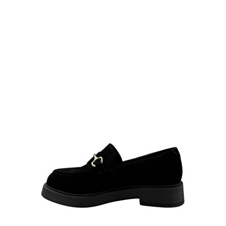  Disparita 257002 Hakiki Deri Loafer Kadın Ayakkabı Metal Tokalı