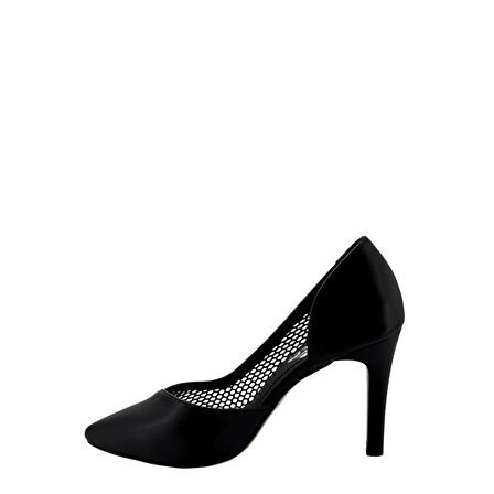  Hobby 26757 Deri Stiletto Kadın Ayakkabı File Detaylı 