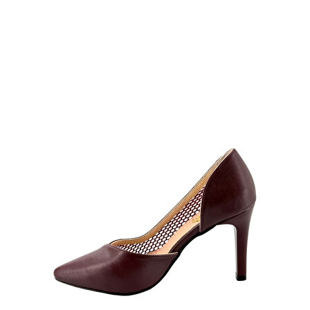  Hobby 26757 Deri Stiletto Kadın Ayakkabı File Detaylı 