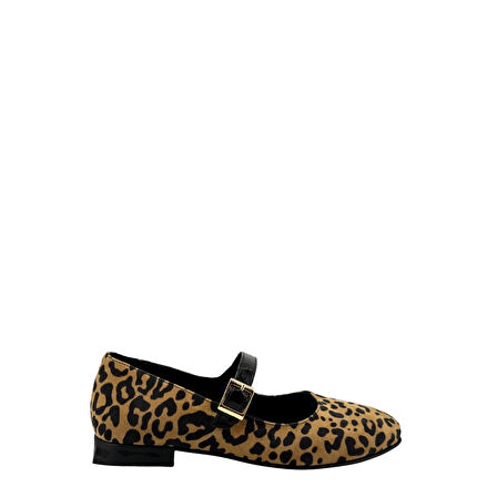 Albini 26100780  Babet Leopar Desenli Kadın Ayakkabı