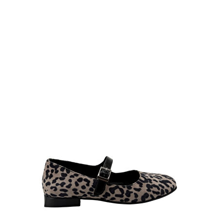 Albini 26100780  Babet Leopar Desenli Kadın Ayakkabı