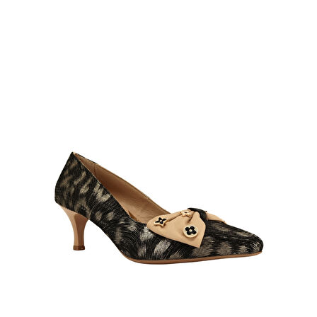 Albini 26106404 Baskılı Hakiki Deri Kadın Stiletto Ayakkabı 