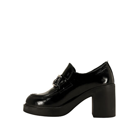 Albini 26101803R  Rugan Deri Kadın Topuklu Loafer Ayakkabı 