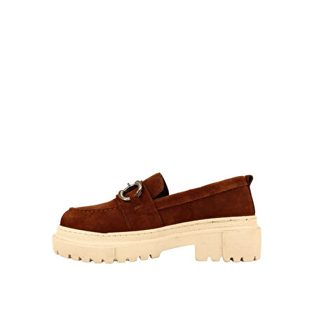 Hobby 26114S Hakiki Süet Deri Kadın Loafer Ayakkabı