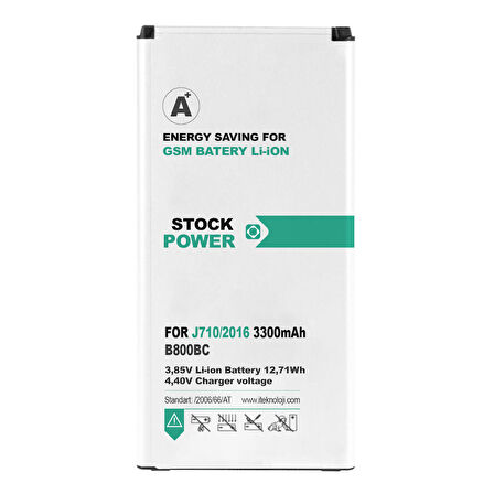 Stock Power Samsung Galaxy J7 2016 J710 Batarya 3300 mAh