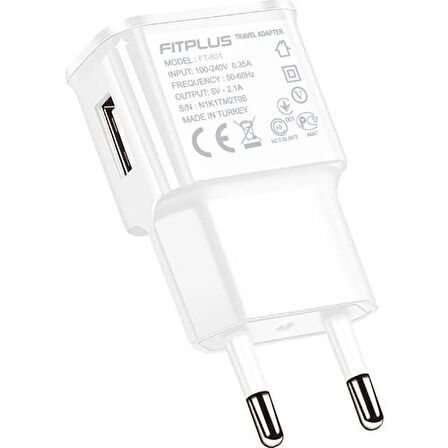 Fitplus Ft-801 Micro USB Hızlı Şarj Aleti Beyaz