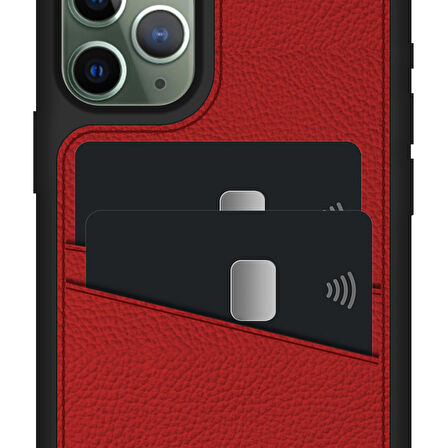 FitCase iPhone 11 Pro Max Kılıf Proda Deri Çift Kartlık Cepli Kapak