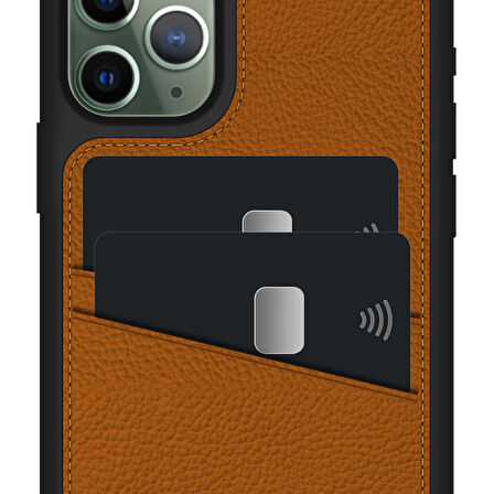 FitCase iPhone 11 Pro Max Kılıf Proda Deri Çift Kartlık Cepli Kapak