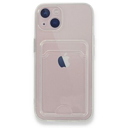 FitCase iPhone 13 Kılıf Cardy Şeffaf Kartlık Cepli Kapak